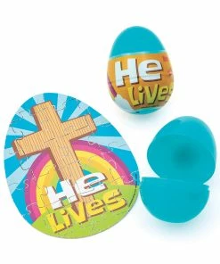 Buy π 2 1/2" He Lives Puzzle-Filled Plastic Easter Eggs - Set of 12 π