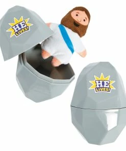 Flash Sale π 4" Religious Easter Egg Tomb with Stuffed Jesus Character - 24 Pc. βοΈ