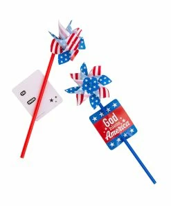 Cheap π God Bless America Pinwheels with Card - 12 Pc. π₯°