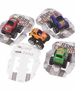 Best reviews of π Jesus Crushed My Sins Pullback Trucks Exchanges with Card for 12 π