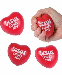 Promo โญ Jesus Loves You Heart Stress Toys - 12 Pc. โ๏ธ